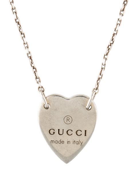 gucci trademark necklace gold|Gucci necklace with heart pendant.